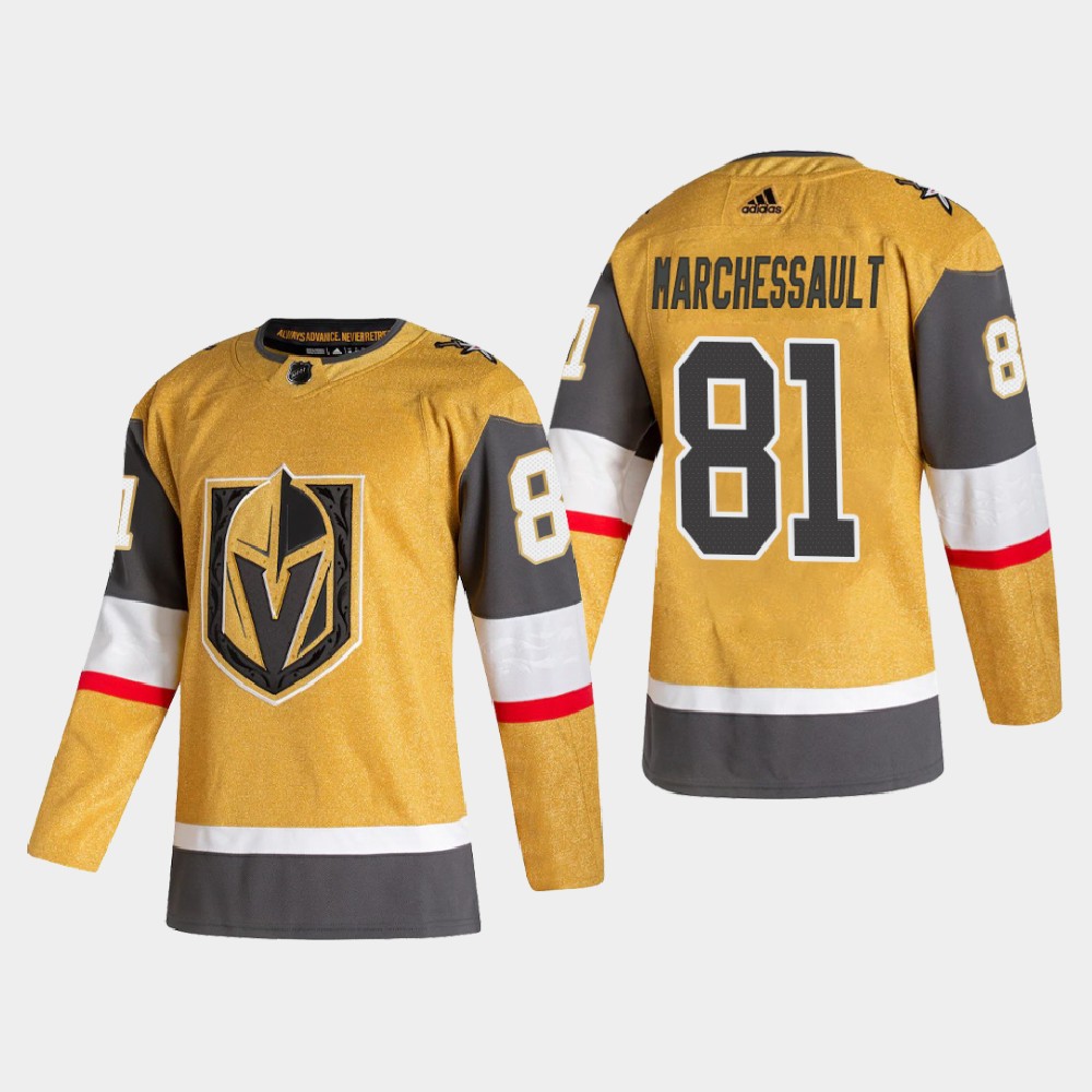Vegas Golden Knights #81 Jonathan Marchessault Men Adidas 2020 Authentic Player Alternate Stitched NHL Jersey Gold->more nhl jerseys->NHL Jersey